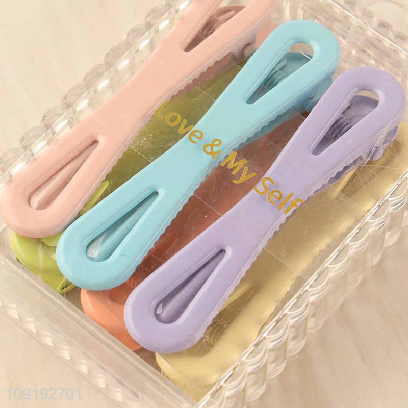 High Quality 6 Pieces Candy Color Metal Alligator Hair Clips Wholesale
