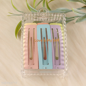 China Imports 6 Pieces Candy Color Metal Hair Clips Snap Hair Clips