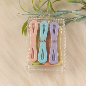 High Quality 6 Pieces Candy Color Metal Alligator Hair Clips Wholesale