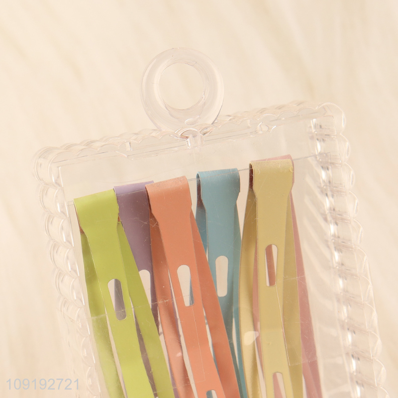 Online Wholesale 6 Pieces Candy Color Metal Snap Hair Clips Bang Clips