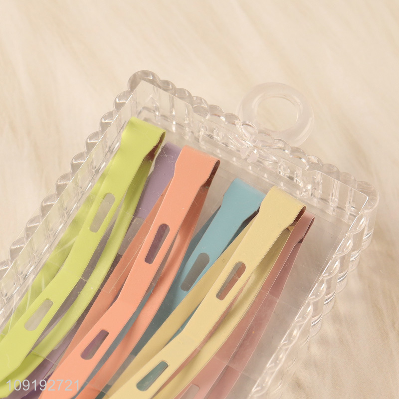 Online Wholesale 6 Pieces Candy Color Metal Snap Hair Clips Bang Clips