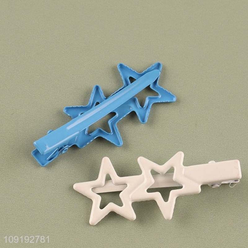 Hot Selling 3 Pieces Metal Hair Clips Hollow Star Alligator Hair Clips