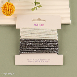 New Arrival 15 Pieces Shimmer Hair Ties Elastic Hair Ties For Women