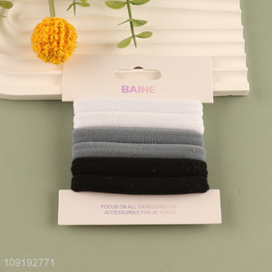 High Quality 6 Pieces Terry Cloth Hair Ties Thick Elastic Hair Bands
