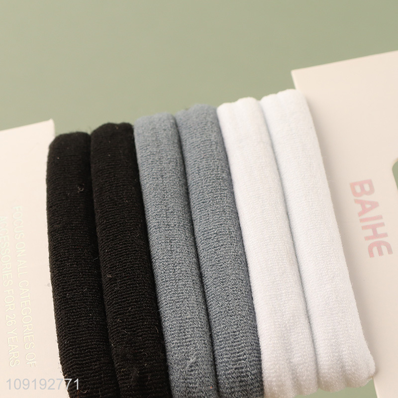 High Quality 6 Pieces Terry Cloth Hair Ties Thick Elastic Hair Bands