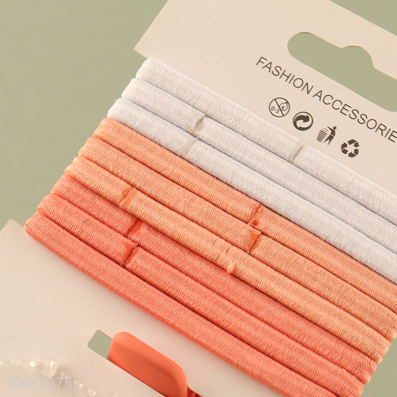 Wholesale 9+1 Elastic Hair Ties And Hair Claw Clip Set Hair Accessories