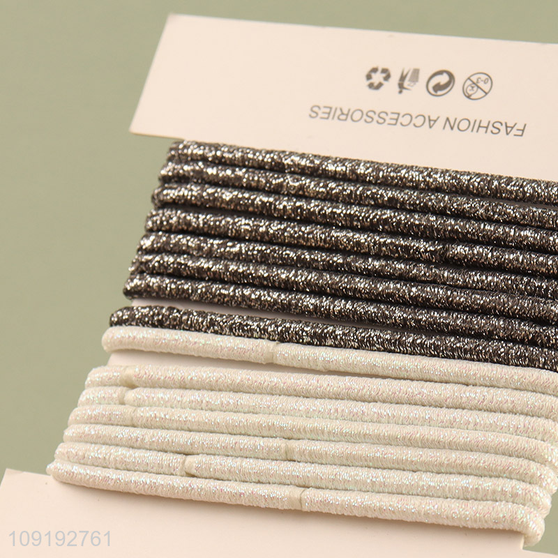 New Arrival 15 Pieces Shimmer Hair Ties Elastic Hair Ties For Women