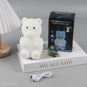 China products cartoon bear shape silicone squishy lights night lights for sale