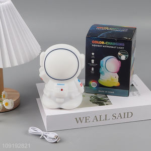 Top products silicone astronaut shape color-changing squishy lights night lights