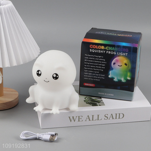 New arrival frog shape color-changing squishy lights night lights for household
