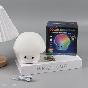 Most popular mushroom shape color-changing squishy lights night lights for household