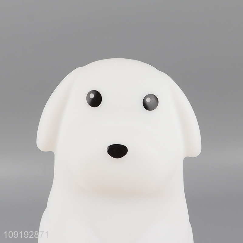 Good selling dog shape silicone color-changing squishy lights night lights