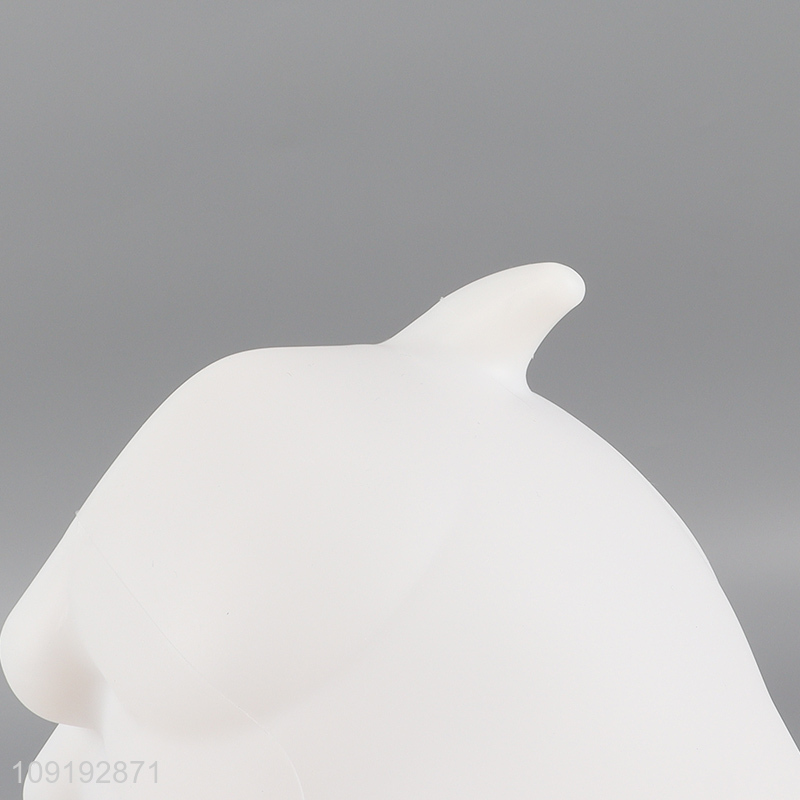 Good selling dog shape silicone color-changing squishy lights night lights