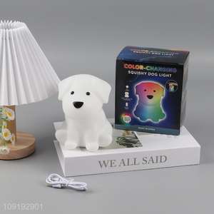 Online wholesale cartoon dog color-changing squishy lights night lights