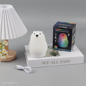 Low price polar bear shape color-changing squishy lights night lights for sale