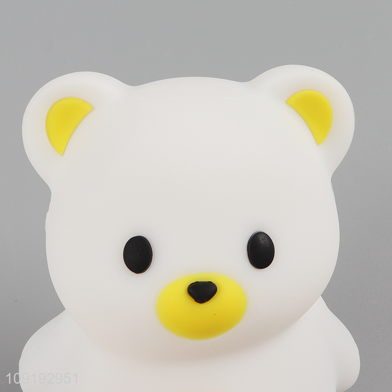 Factory supply cartoon bear charging silicone night lights for sale