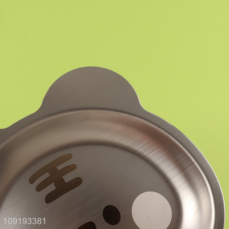 China products tiger shape stainless steel children tableware plate for sale