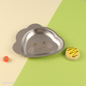 Popular products cartoon dinosaur stainless steel tableware plate for kids