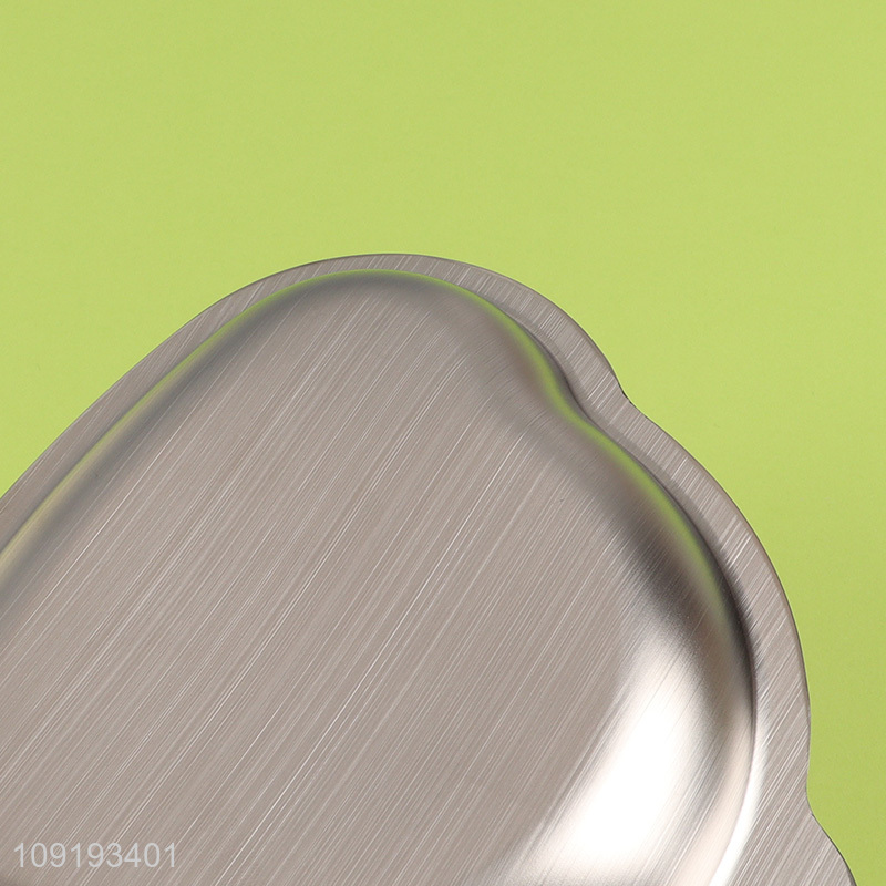 Popular products cartoon dinosaur stainless steel tableware plate for kids