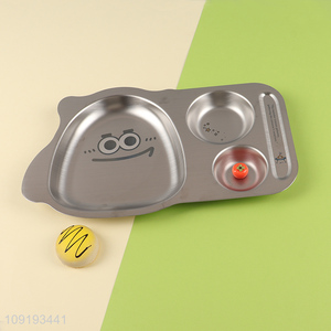 Hot products cartoon food grade 3 grid canteen kids divided lunch tray