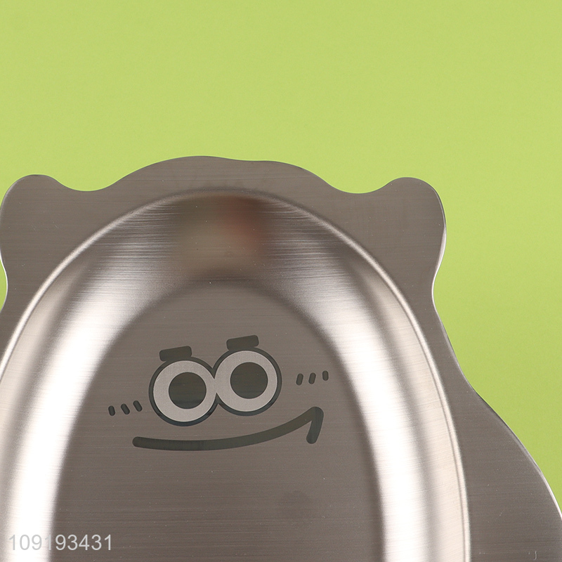 Best selling cartoon stainless steel children tableware plate wholesale