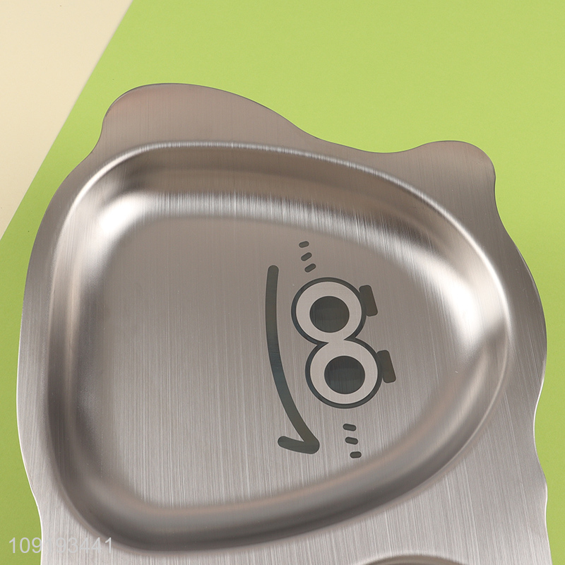 Hot products cartoon food grade 3 grid canteen kids divided lunch tray