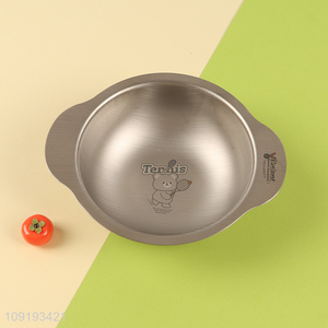 China supplier stainless steel children tableware bowl with handle