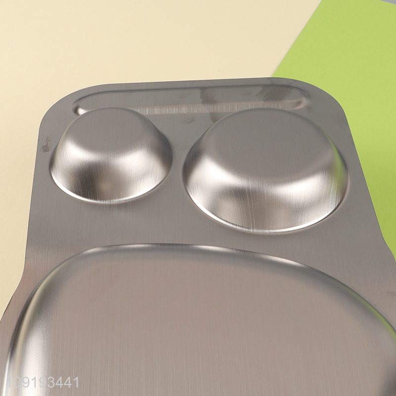 Hot products cartoon food grade 3 grid canteen kids divided lunch tray