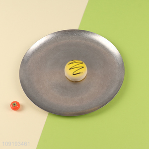 Top quality round stainless steel barbecue plate dessert plate for sale