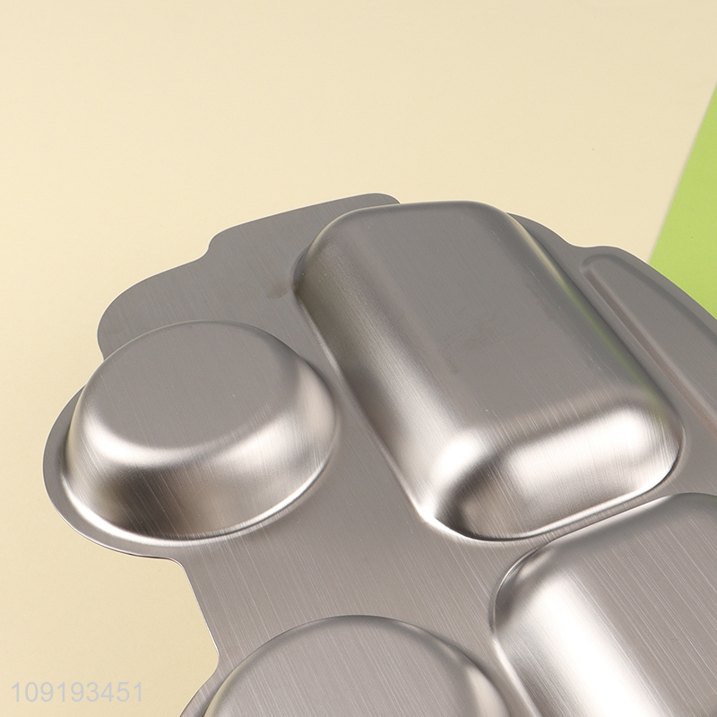 Most popular car shape stainless steel kids divided lunch tray