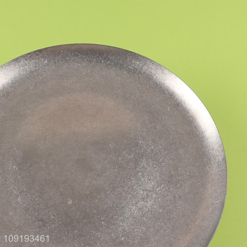 Top quality round stainless steel barbecue plate dessert plate for sale