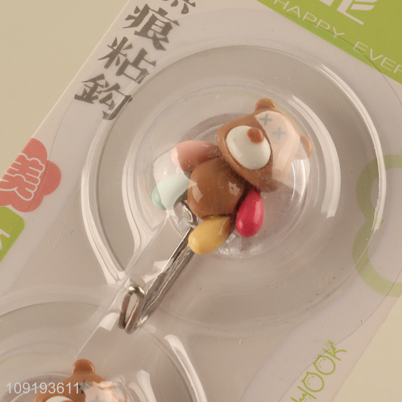 Factory Supply 2PCS Cute Bear Hooks Strong Adhesive Hooks for Hanging