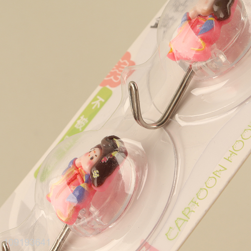Good Quality 2PCS Cute Wall Hooks Adhesive Hooks Sticky Wall Hooks