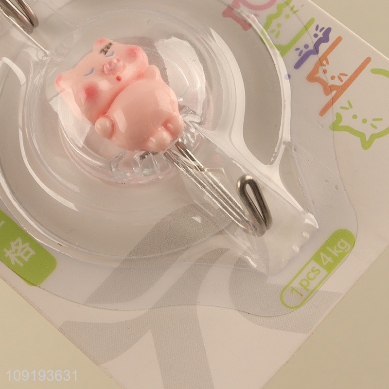 Online Wholesale 2PCS Cute Pig Hooks Adhesive Hooks Stick On Wall Hooks