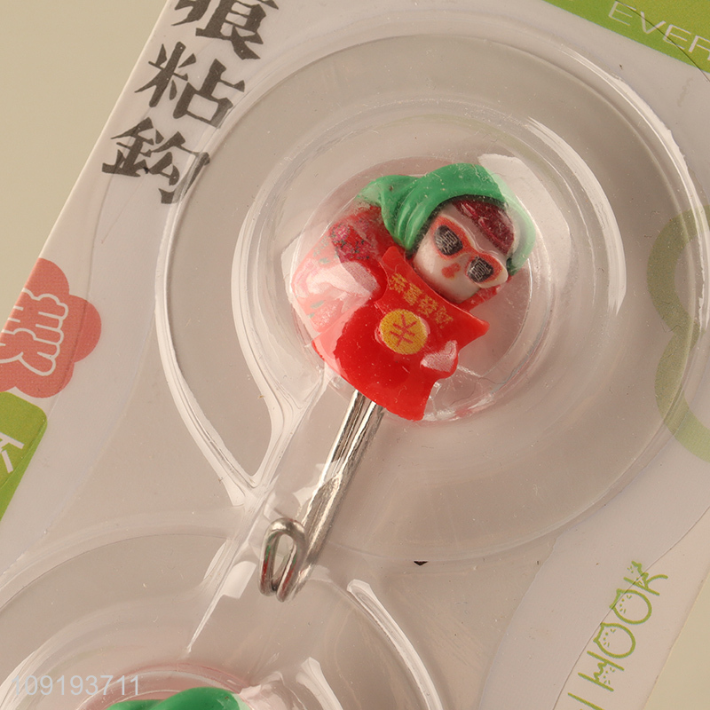 Factory Supply 2PCS Cute Adhesive Wall Hooks Heavy Duty Utility Hooks