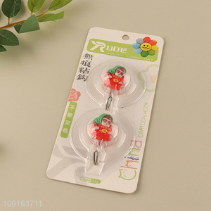 Factory Supply 2PCS Cute Adhesive Wall Hooks Heavy Duty Utility Hooks
