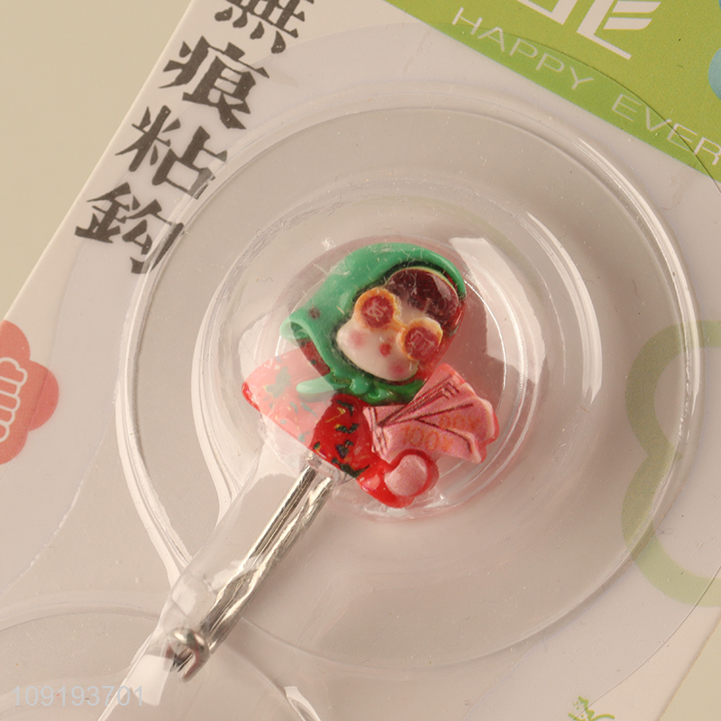 China Imports 2PCS Cute Adhesive Hooks Decorative Towel Coat Key Hooks