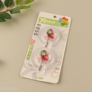 China Imports 2PCS Cute Adhesive Hooks Decorative Towel Coat Key Hooks