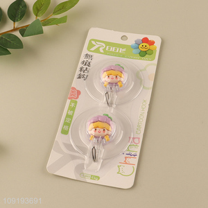 Factory Price 2PCS Cute Wall Hooks Strong Adhesive Towel Coat Hooks