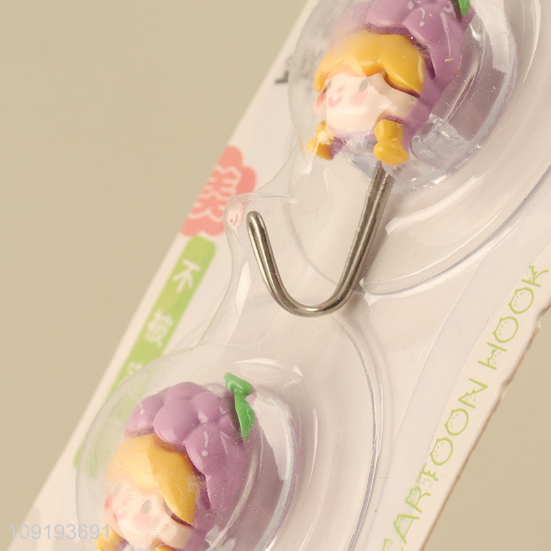 Factory Price 2PCS Cute Wall Hooks Strong Adhesive Towel Coat Hooks