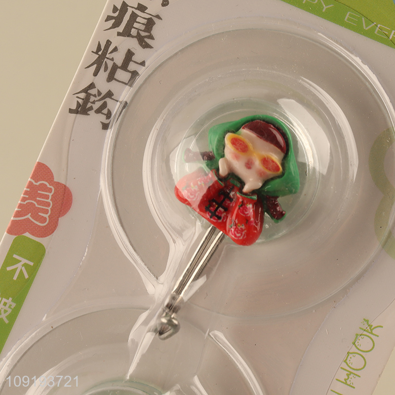 Popular Product 2PCS Cute Adhesive Wall Hooks Utility Hooks for Bathroom