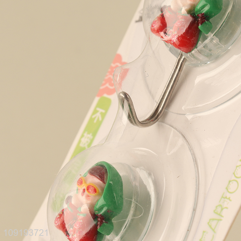 Popular Product 2PCS Cute Adhesive Wall Hooks Utility Hooks for Bathroom