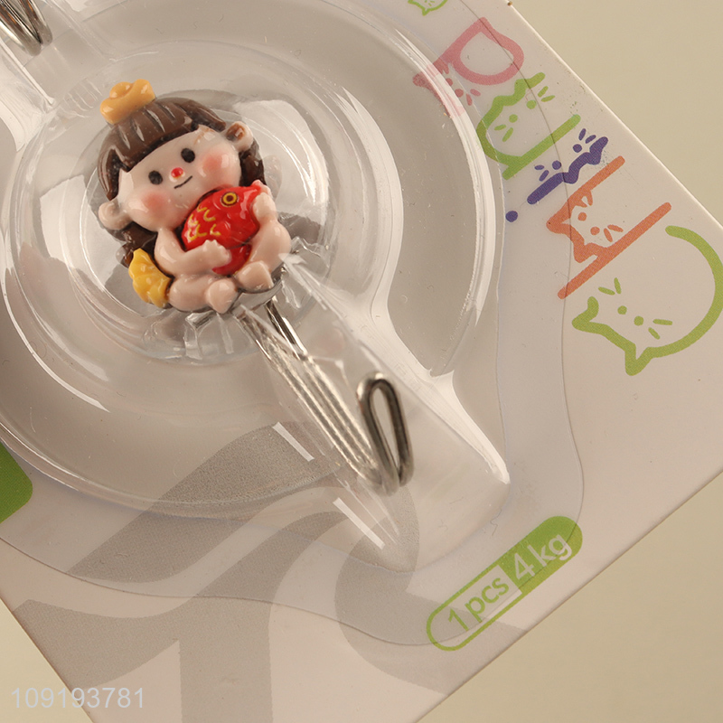 High Quality 2PCS Cute Hooks Adhesive Hooks Waterproof Coat Key Hooks