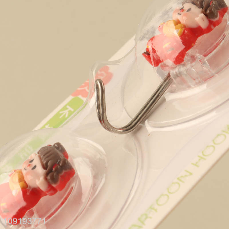 New Product 2PCS Cute Wall Hooks Adhesive Hooks Sticky Wall Hooks