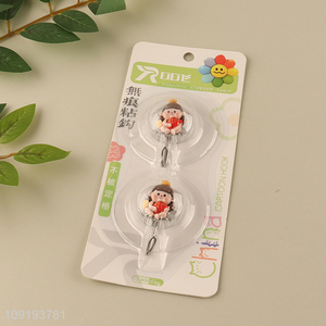 High Quality 2PCS Cute Hooks Adhesive Hooks Waterproof Coat Key Hooks