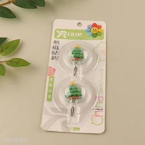 Hot Selling 2PCS Cute Christmas Hooks Adhesive Hooks Towel Coat Hooks