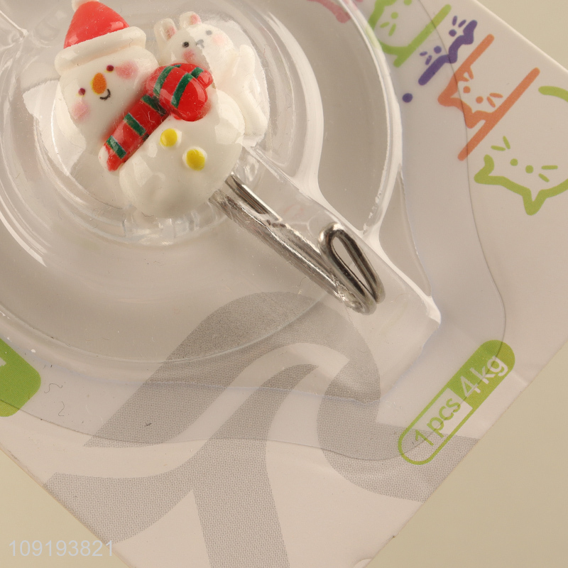 Low Price 2PCS Cute Christmas Hooks Strong Adhesive Towel Coat Hooks