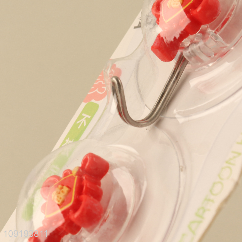 Factory Supply 2PCS Resin Adhesive Hooks Heavy Duty Wall Adhesive Hooks