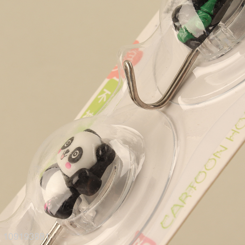High Quality 2PCS Cute Panda Hooks Self Adhseive Hooks for Kitchen