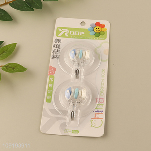 Factory Supply 2PCS Cute Hooks Adhesive Hooks Waterproof Coat Key Hooks